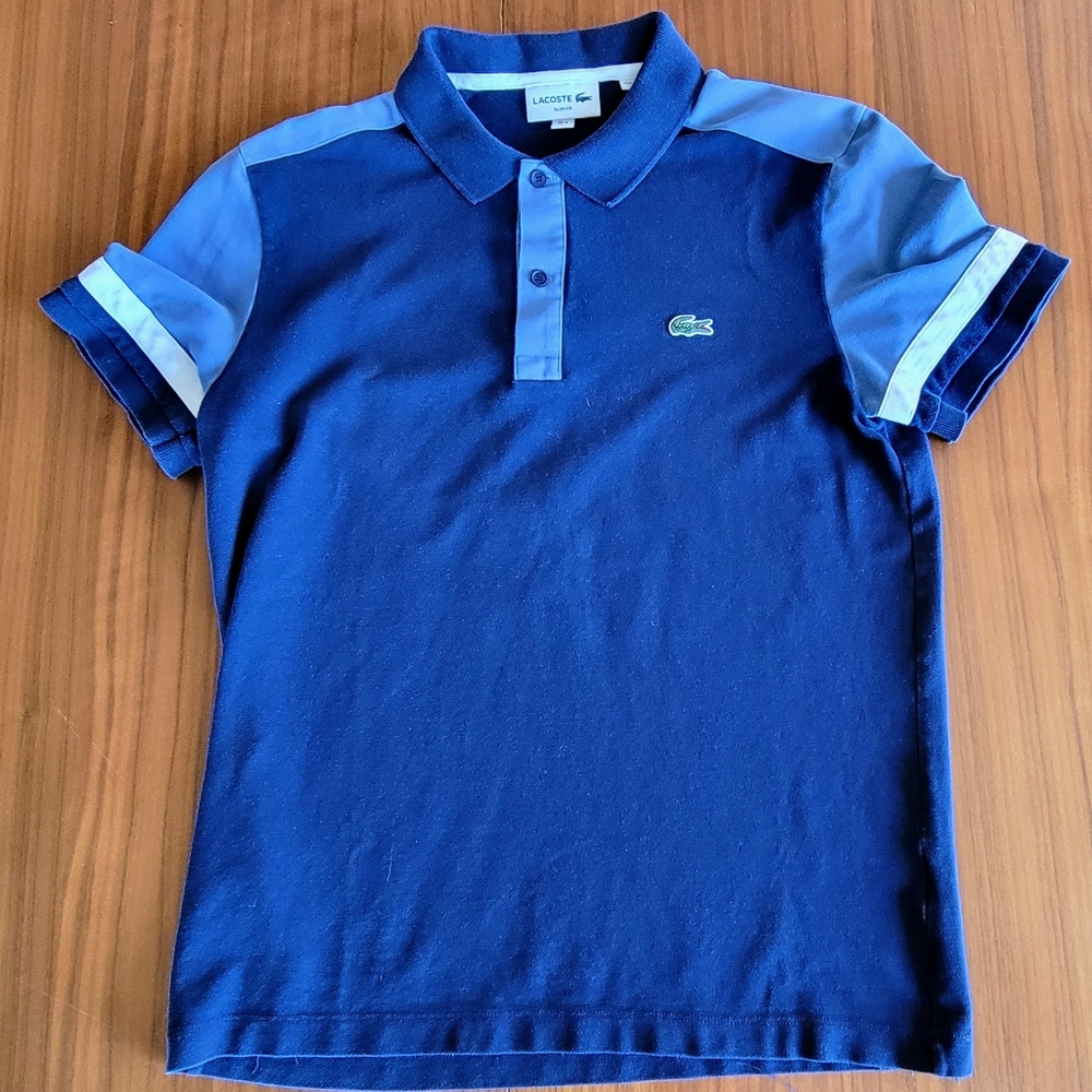 Lacoste Polo Shirt Mens Slim Medium Blue